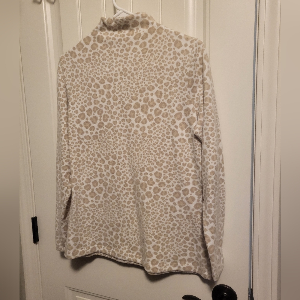 CHEETAH PRINT SWEATER, S, taupe